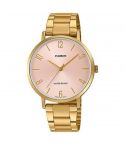 Casio Analog For Women Watch With Stainless Steel Band, LTP-VT01G-4BUDF - Gold