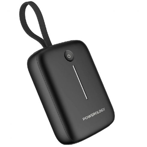  باورولوجي باور بانك 10000 مللي أمبير مع كابل USB-C، ٢٠ واط، PPBCHA66-BK - أسود