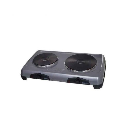 Castle Electric Hot Plate, 2 Burners, 2500 Watt, Black
