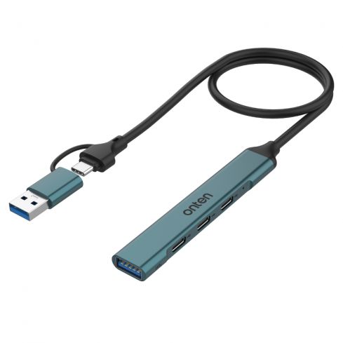  اونتن OTN-UCA9703 موزع ذكي 4 في 2 USB 3.0 X1 + USB-C X3 - يدعم OTG - أخضر