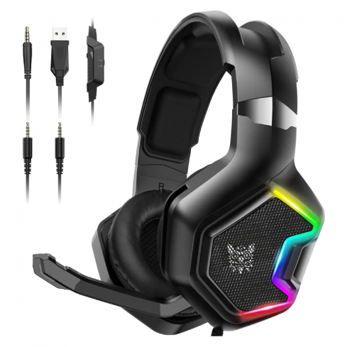 Onikuma K10 PRO Gaming Headset, Microphone, RGB Lighting - Black
