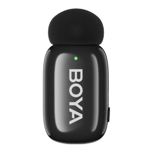 BOYA MINI-15 Ultra Mini Wireless Microphone, Dual Channel, Noise Cancelling, 2.4GHz, Lightning - Black
